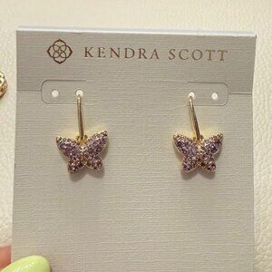 Kendra Scott Purple Butterfly Drop Earrings